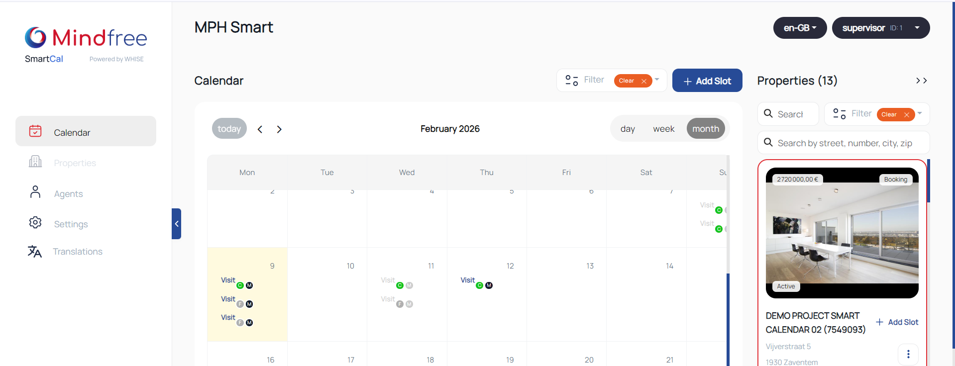 Smart Calendar website screenshot